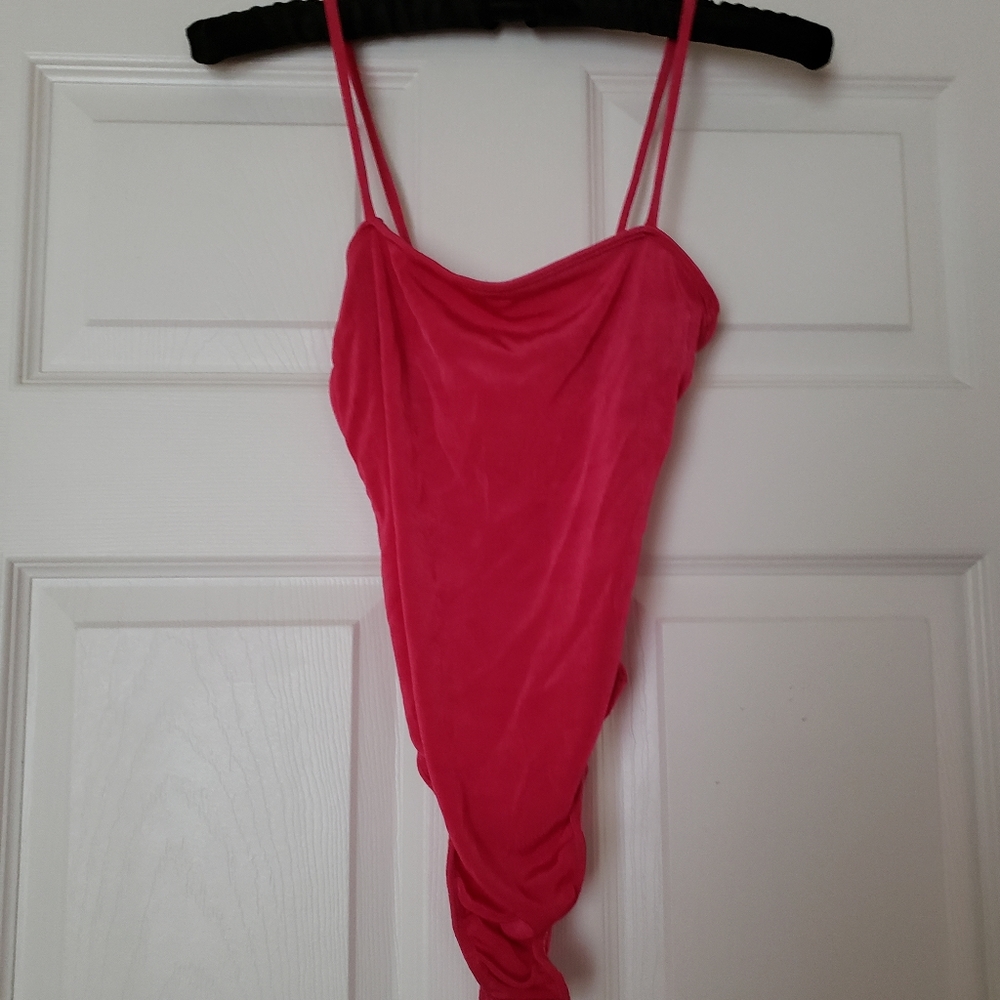 Spaghetti strap bodysuit thong